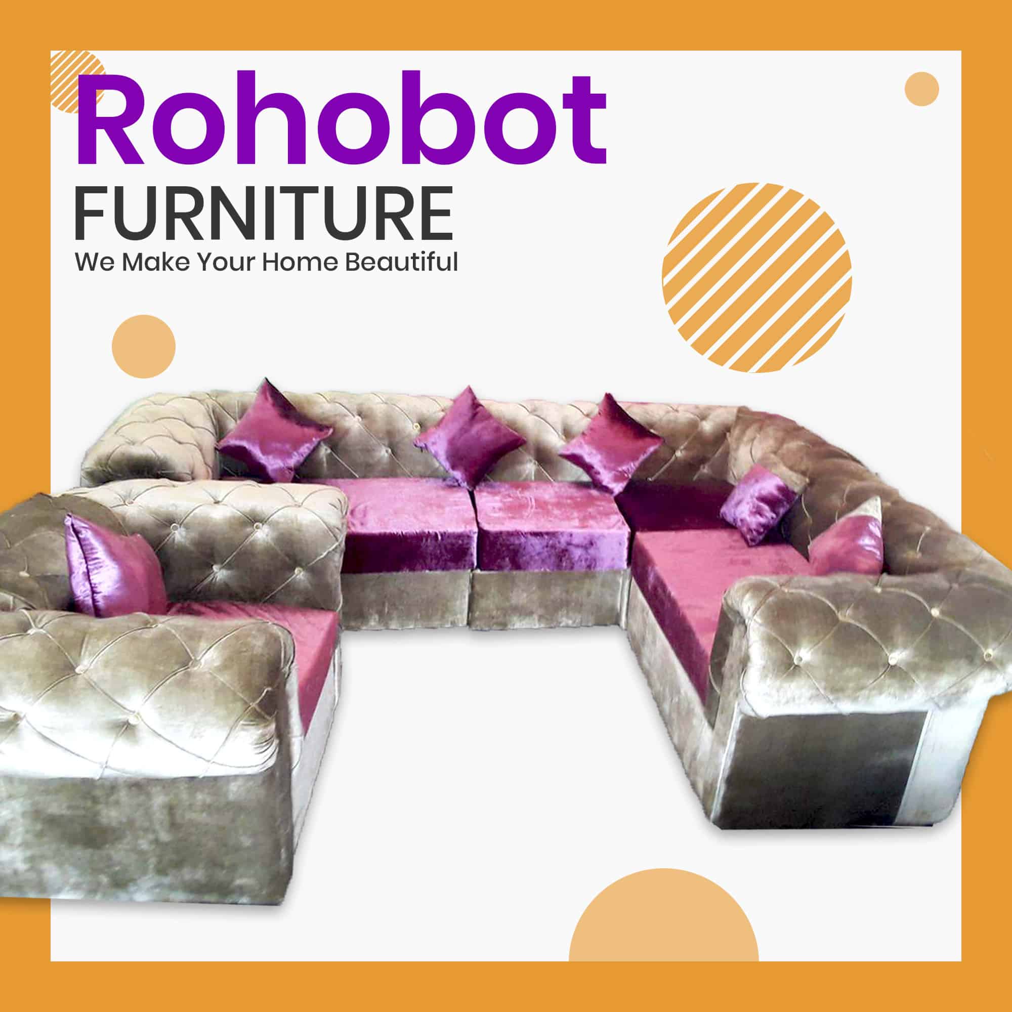 Rohobot Furniture L shaped Velvet sofa for sale in ethiopia- Addis Market