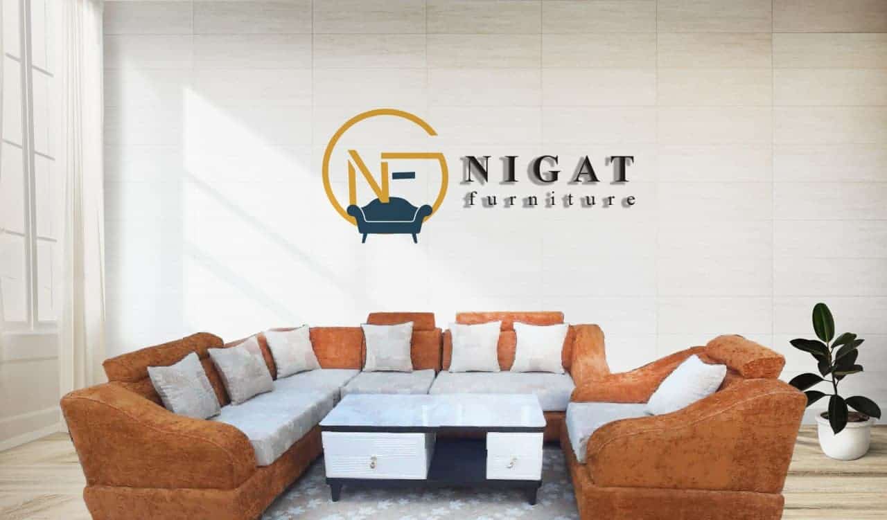 Nigat Furniture - Orange and White- Addis Market