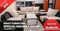 Nigat Furniture Holiday Offer L-Shaped Fabric Sofa Social Addis Market