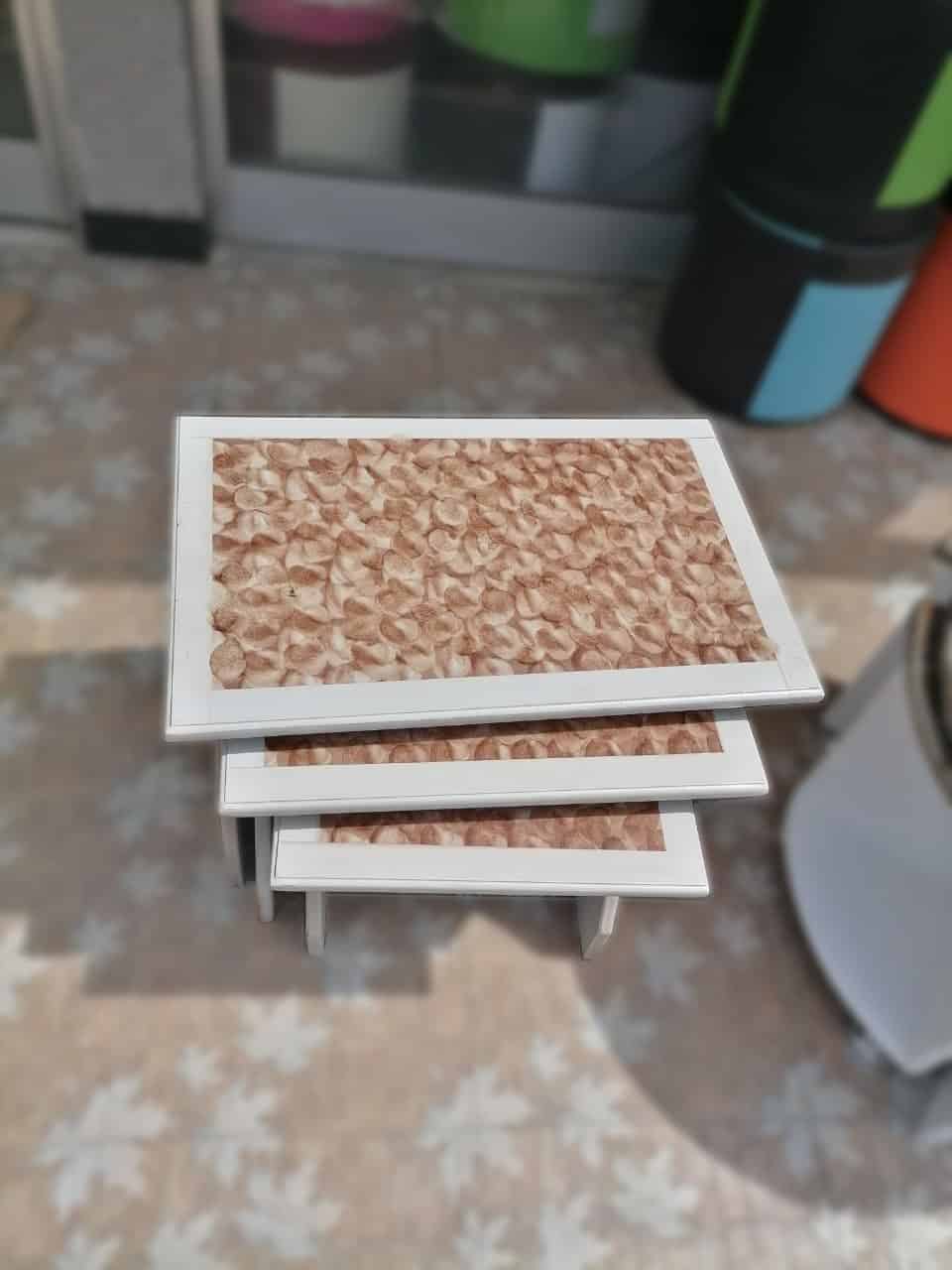 White and Brown Mini Coffee Table-Addis Market