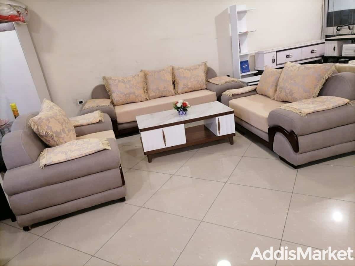 Grey with Beige Color Pillows Sofa - Addis Market