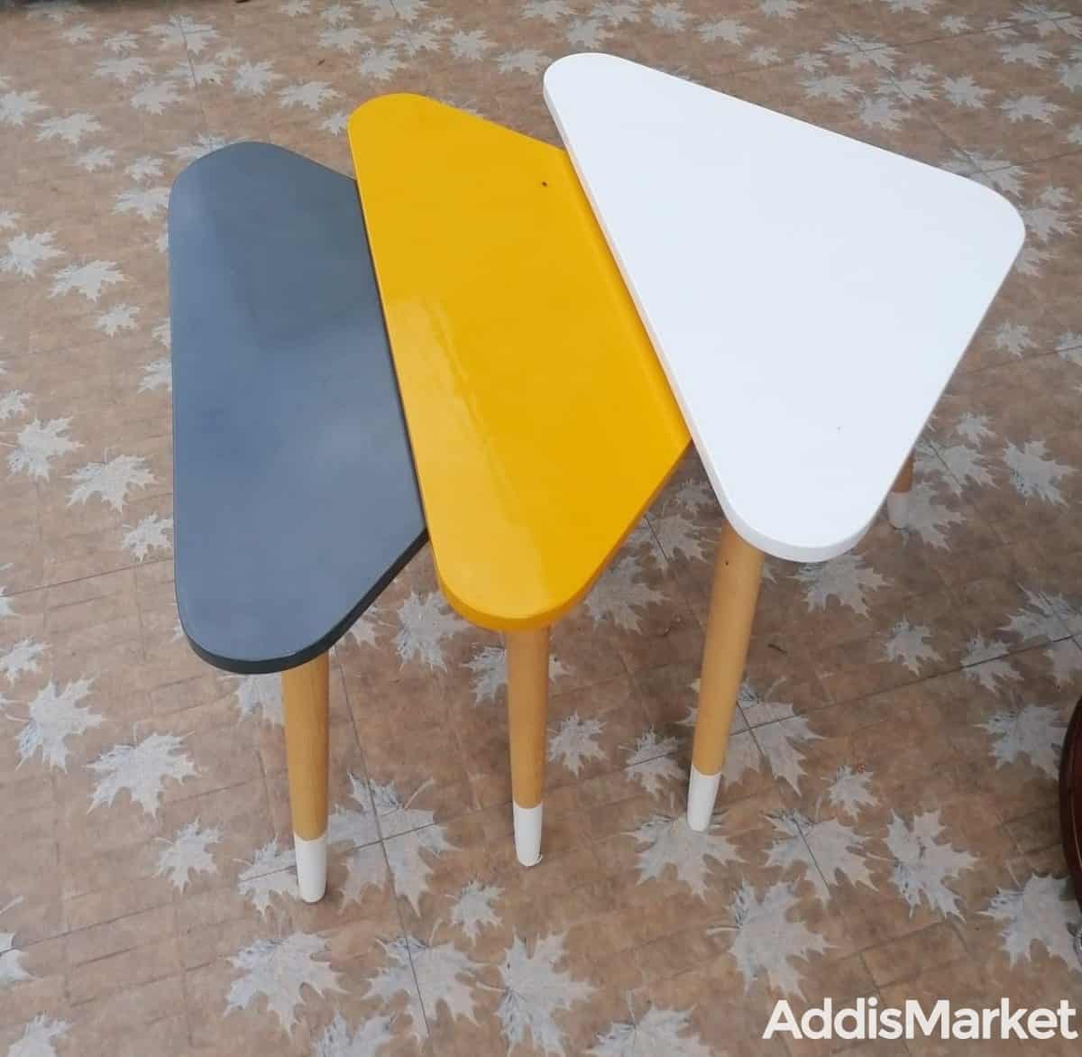 Multicolored Triangle Shaped Tables - Addis Market